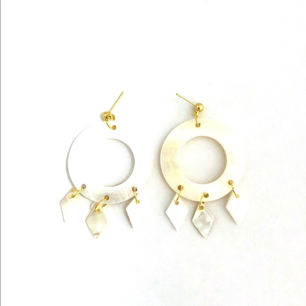 White Shell Earrings
